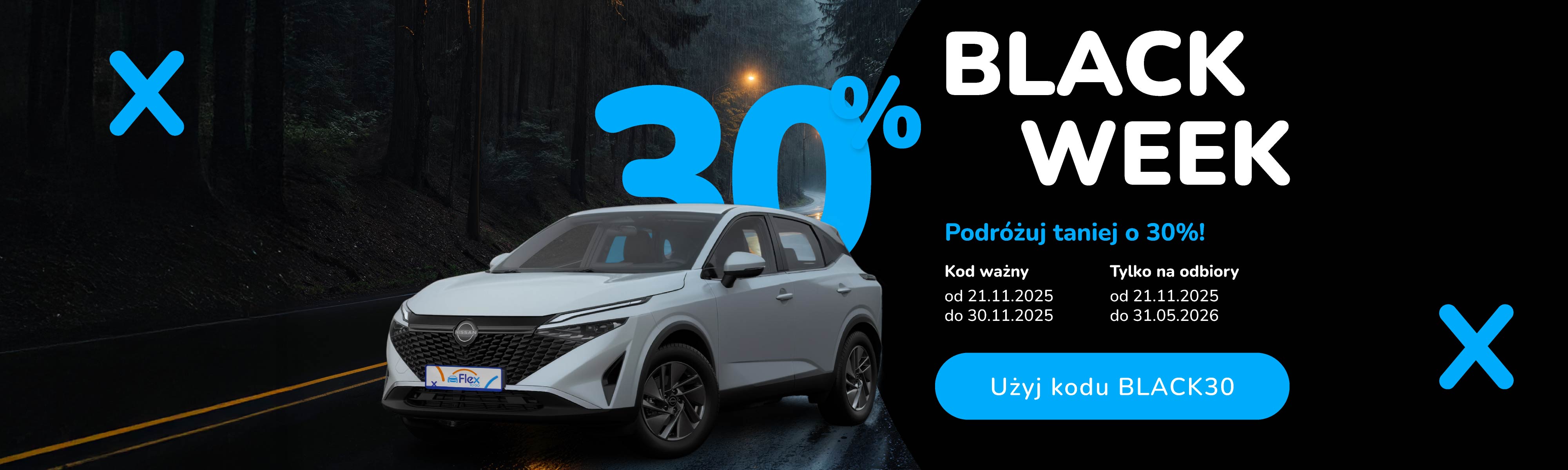 ⏳ BLACK WEEK:-30% na wynajem samochodu z kodem BLACK30 ⏳