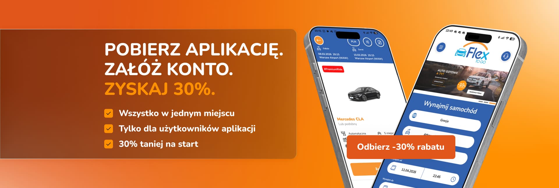 Pobierz aplikację. Załóż konto. Zyskaj 30%.