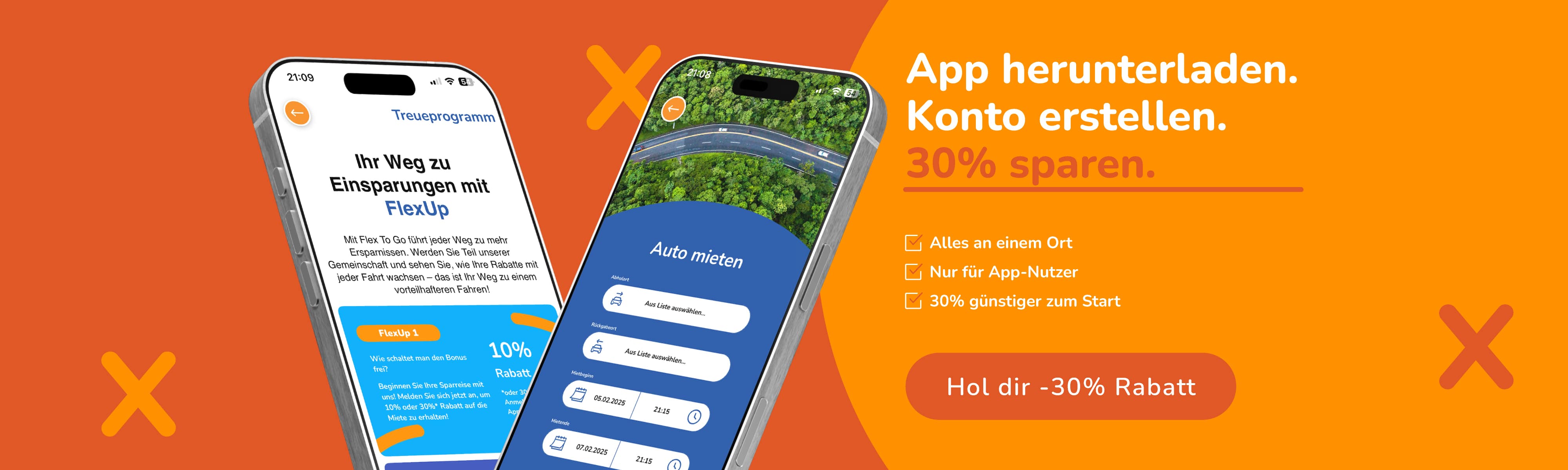 App herunterladen. Konto erstellen. 30% sparen.