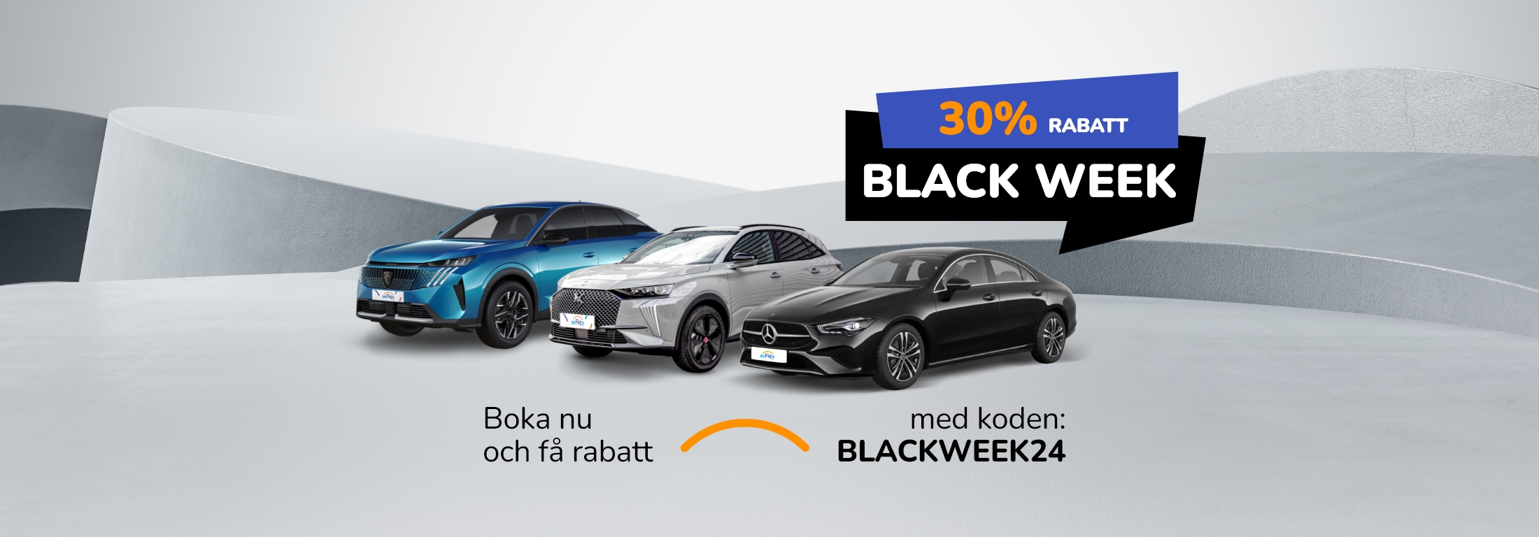 BLACK WEEK hos Flex To Go - 30% rabatt på biluthyrning!